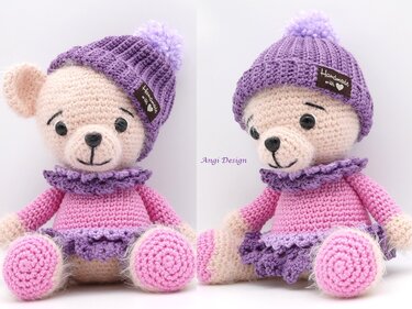 Bärenmädchen mit Häubchen - Häkeln