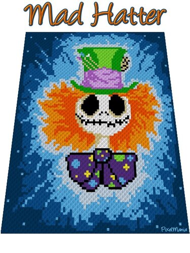 MAD HATTER - pattern for c2c crochet blanket