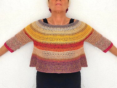 Häkelanleitung Pullover, Shirt mit Rundpasse, Herbstlicher Begleiter