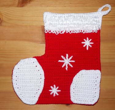 Kostenlose Häkelanleitung, Weihnachtssocke, Topflappen