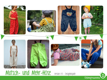 Matsch- und Mehr-Hose • Gr. 56 - 122 • für Babys und Kinder • E-Book und Schnittmuster / Nähanleitung