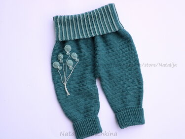 Baby- und Kleinkinder-Hose, Gr. 50 bis 104, Bündchen in 2 Varianten - Häkeln