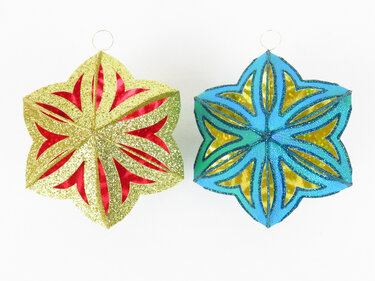 Christbaumanhänger, sechseckig – Bastelanleitung und Vorlagen