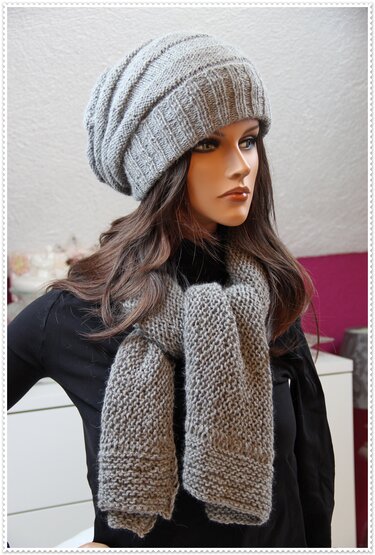 Moderne Sloucy-Mütze mit Schal - Strickanleitung - Bild 3
