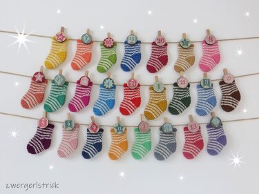 Häkelanleitung für Adventskalender-Söckchen