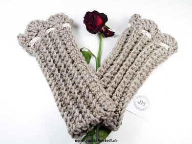 Stulpen für Arme oder Beine - gehäkelt - Rippmuster - Häkeln