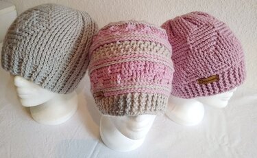 M&uuml;tzenset  f&uuml;r die M&uuml;tzen "Frosty", "Grooves" und "Ice Cube" - Häkeln