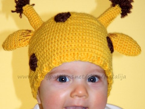 Häkelanleitung: Giraffen-Mütze für Babys und Kinder
