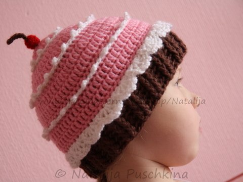 Babymütze oder Kindermütze Kuchen Häkelanleitung