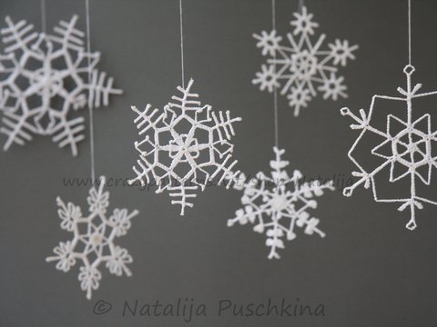 Häkelanleitung Schneeflocken für Weihnachten