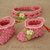Häkelanleitung - Babyschuhe und Haarband Himbeere