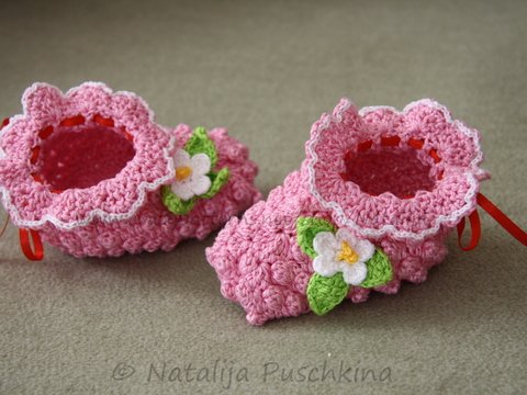 Häkelanleitung für himbeerige Babyschuhe!