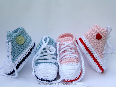 Häkelanleitung für Jungs & Mädchen Babyturnschuhe