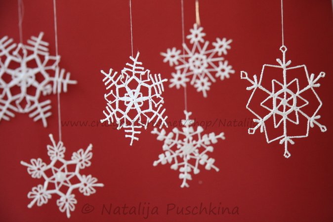  Crochet Pattern Christmas snowflakes, Crochet 
