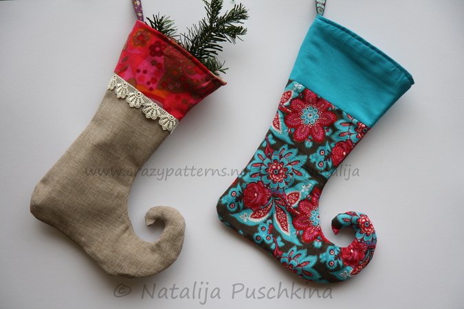  Funky Christmas Stocking Pattern - 2 Size and 2 d