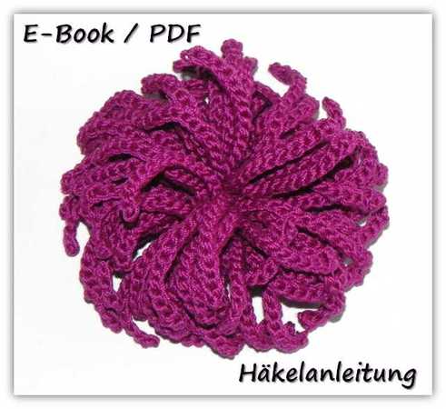 E-Book / PDF Häkelanleitung Brosche Blume Pink
