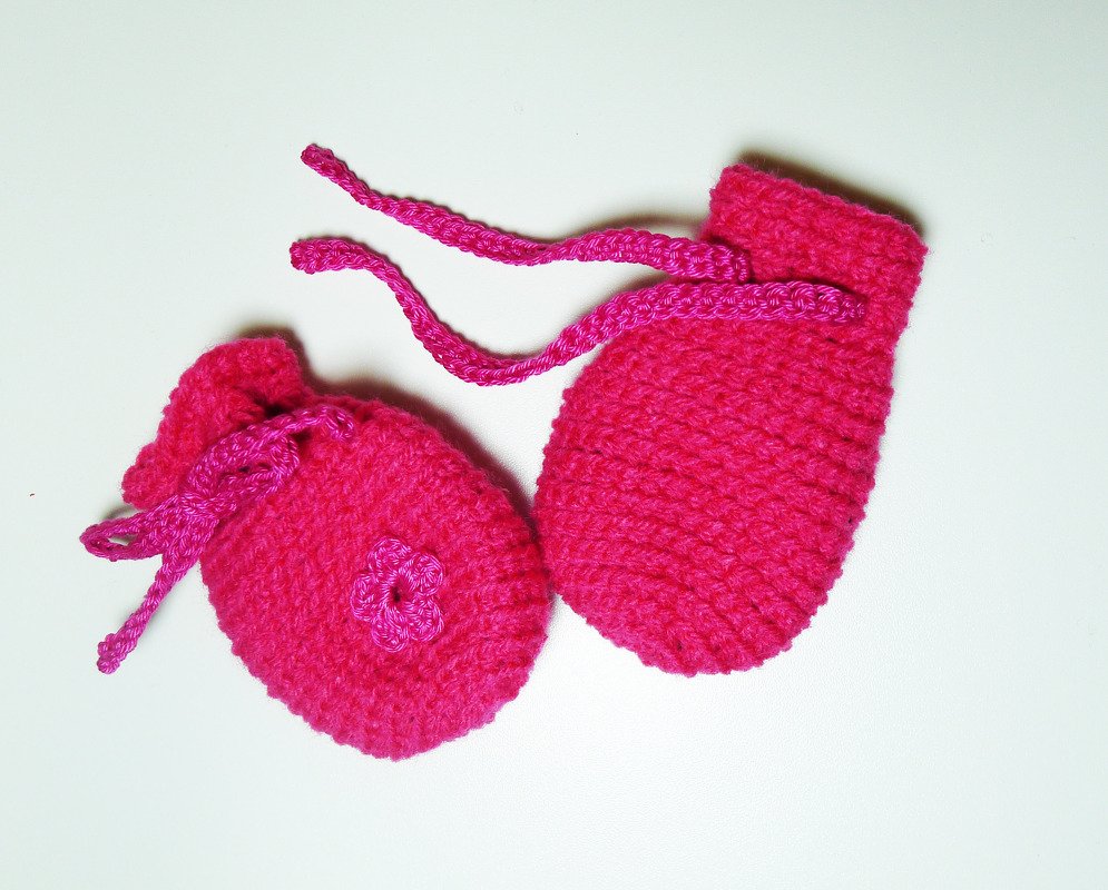 Häkelanleitung Babyhandschuhe, Babyfäustlinge häkeln - Bild 3