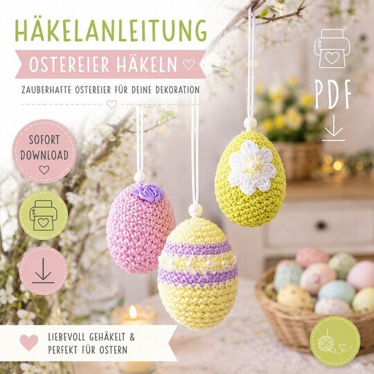 Ostereier, Häkeleier, Häkelostereier, Häkelanleitung Ostern