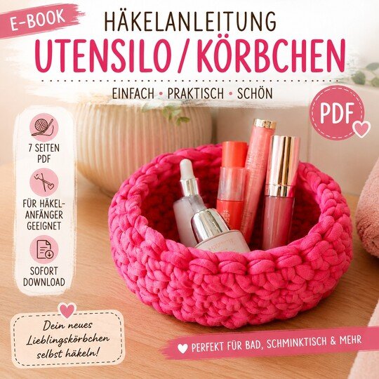 Körbchen, Utensilo, Korb, Schale, Häkelanleitung Z