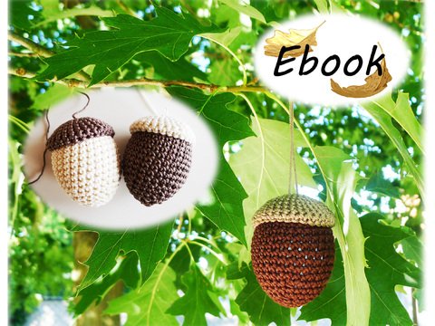 Häkelanleitung Herbst, Eichel häkeln, Eicheln