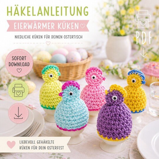 Häkelanleitung Eierwärmer, Ostern, Häkeln für Ostern