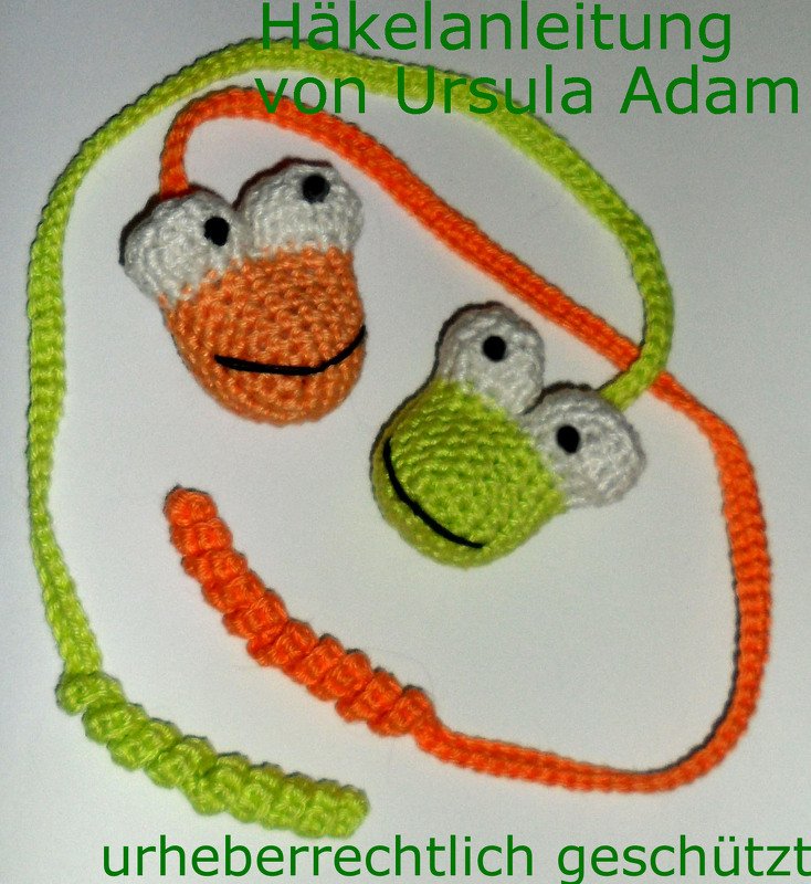 Häkelanleitung für ein LESEZEICHEN Bodo der Bücherwurm - Bild 2