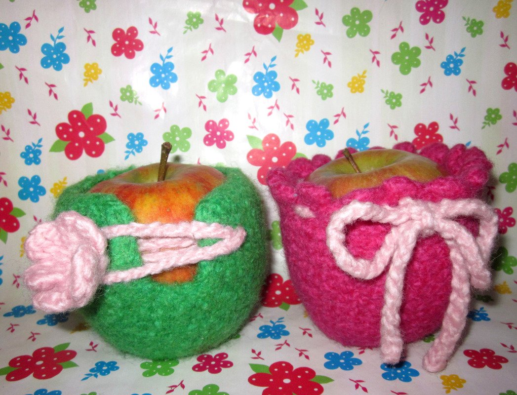 Häkelanleitung / Ebook Lustige APFELTASCHE häkeln filzen Apfel einpacken - mitnehmen - genießen