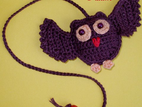 Anleitung für ein LESEZEICHEN Motiv EULE häkeln 