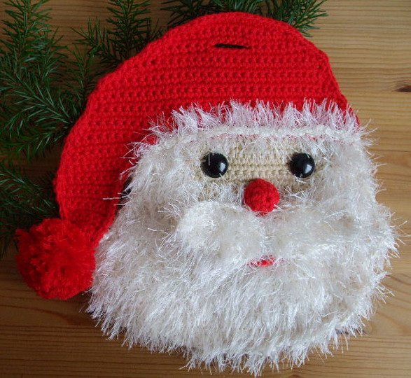 Häkelanleitung für einen TOPFLAPPEN Flauschiger Weihnachtsmann als Weihnachtsdeko häkeln