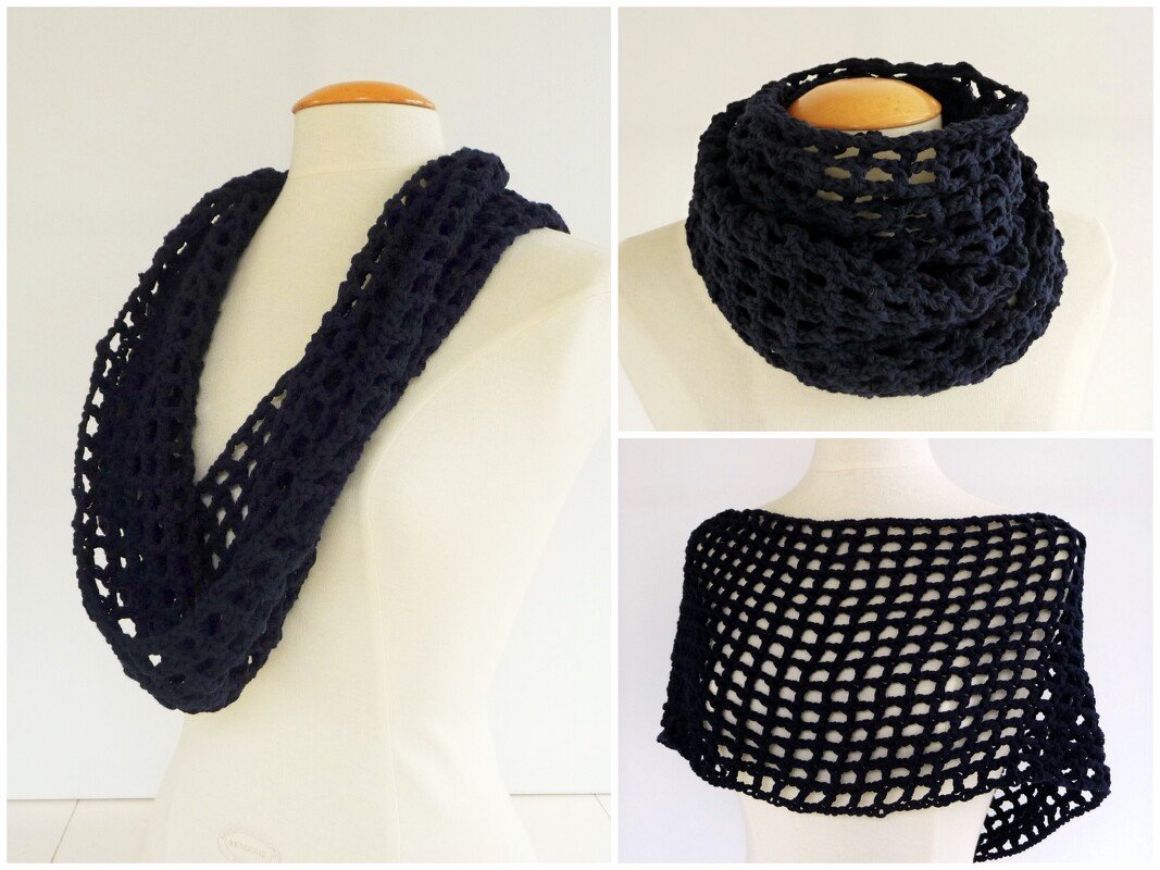 Häkelanleitung - Loop / Schal - Filet-Schal - No.81