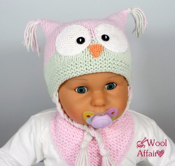 Strickanleitung Anfänger - Baby Eulen Mütze - No.40