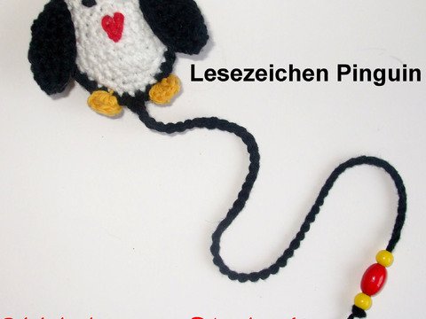 Häkelanleitung für einen süßen PINGUIN als Lesezeichen, Geschenkanhänger oder Dekoration