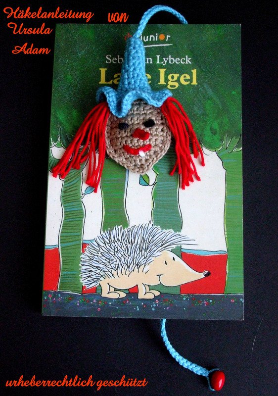 Häkelanleitung für eine kleine HEXE als Lesezeichen Geschenkanhänger oder einfach als Deko