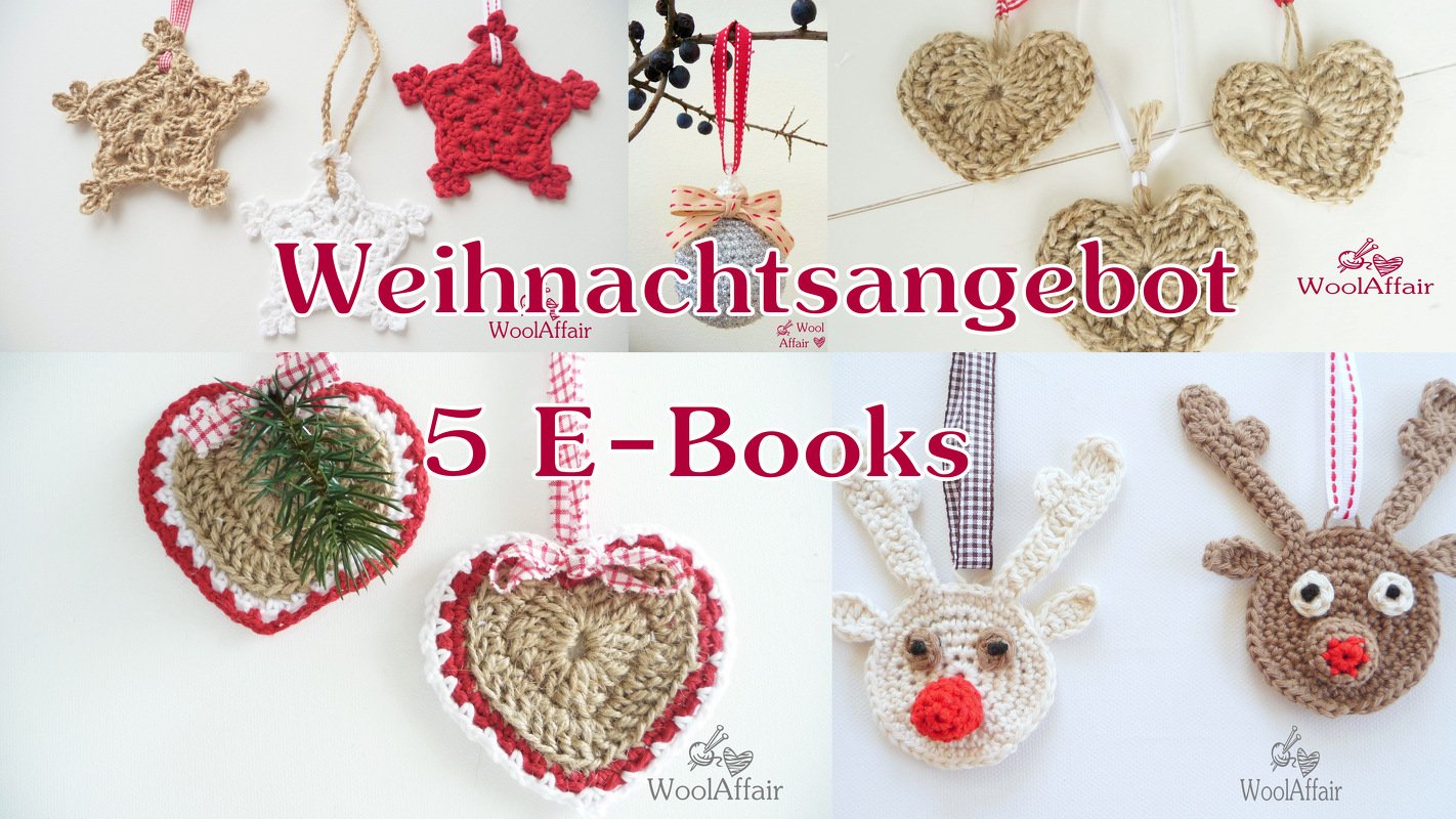 Häkelanleitung - Weihnachtsdeko im Set