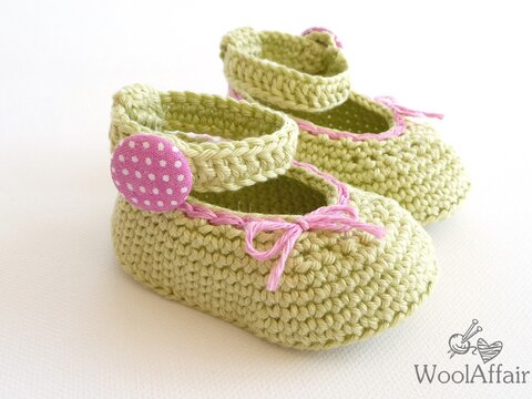 Häkelanleitung Babyschuhe -  Ballerinas für Babys gehäkelt - No.8