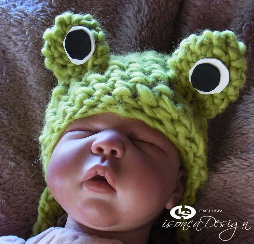 Mütze für Babyfoto Shootings - Froschmütze - Bild 4