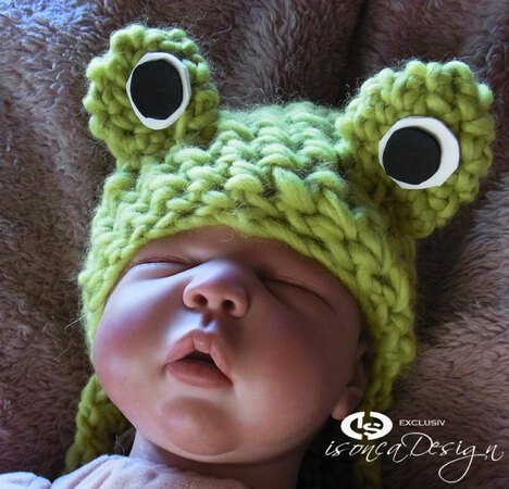 Mütze für Babyfoto Shootings - Froschmütze