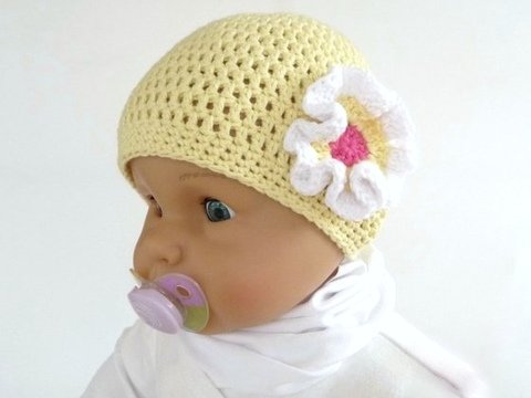 E-Book Anleitung Baby Rüschen Blüten Mütze - No.52