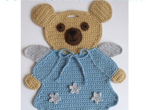 Häkelanleitung / Ebook Ein süßer kleiner Bärenengel als Topflappen oder Wanddeko - Teddybär als Engel - 