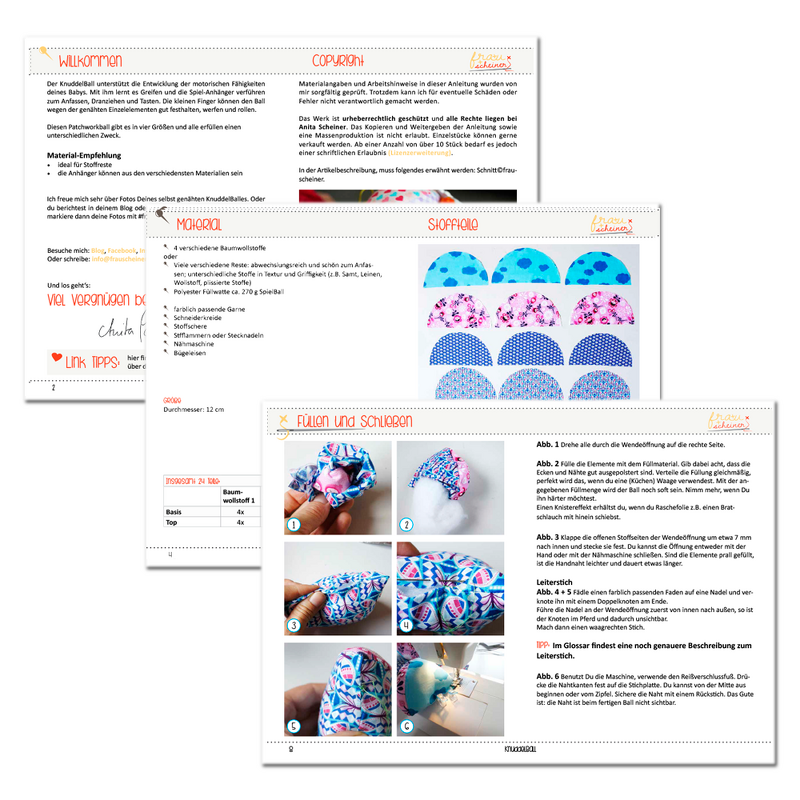 Nähanleitung Patchwork SitzBall Schnittmuster 