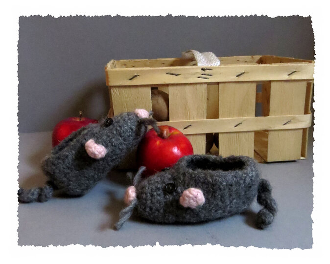 Ebook 9 Seiten bebildert - Hausschuhe / Filzschuhe für Baby - Maus