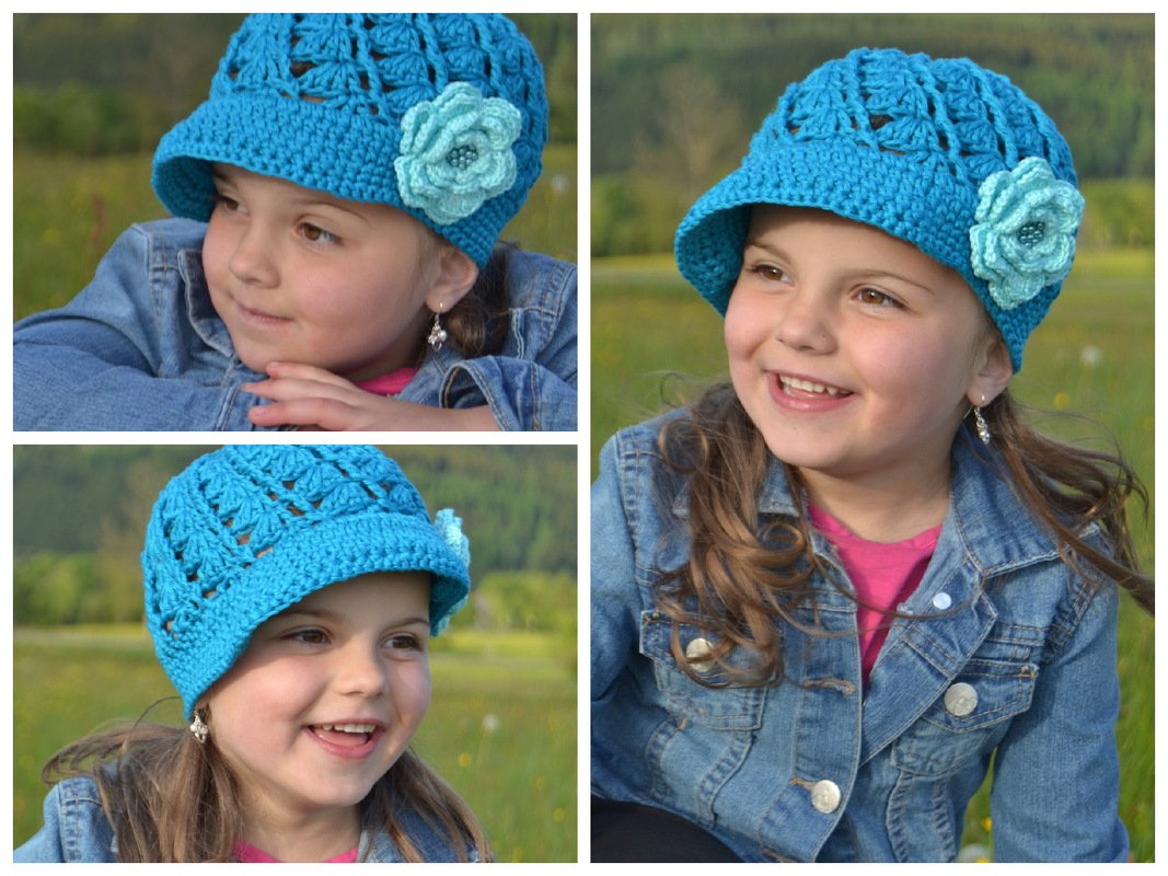 ++ Lenia ++ Set mit Dachmütze und Schal und Blüte ab 34-57 Puppe/Newborn - Erwachsene, Newsgirlhat