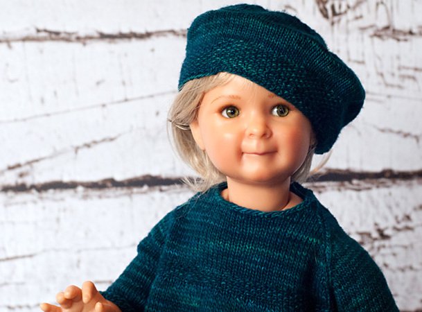 Babyset "Emma" - Kleid und Baskenmütze