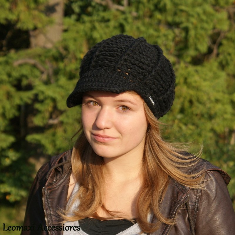 + BALLONMÜTZE + coole Dachmütze häkeln, Schirmmütze unisex - Crochet