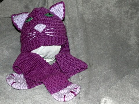 E-Book Katzenmütze inkl. Schal in drei verschiedenen Größen