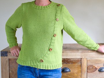 Pullover "Elena" mit Knopfleiste - Anleitung zum Stricken