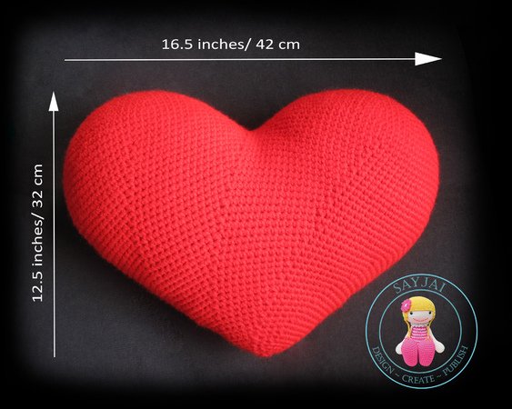 Heart Cushion / Pillow Crochet Pattern