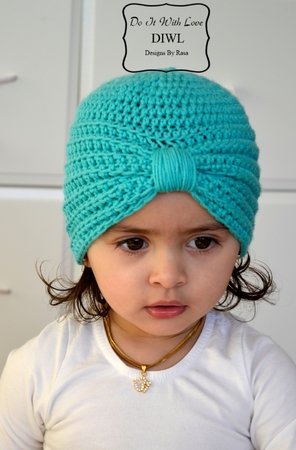 Baby Kinder Turban Style Mütze Häkelanleitung