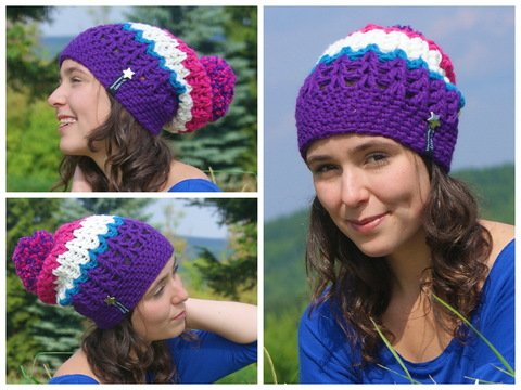 + Maybel + Beanie häkeln, Bommelbeanie, Bommelmütze, Ringelbeanie