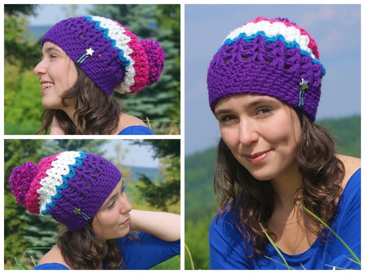 + Maybel + Beanie häkeln, Bommelbeanie, Bommelmütze, Ringelbeanie